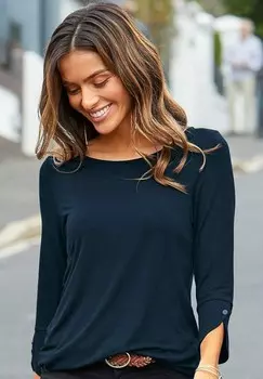 Топ с длинными рукавами 3/4 SLEEVE LASCANA, синий