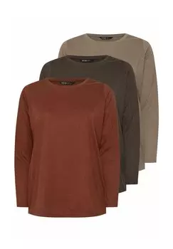 Топ с длинными рукавами 3 PACK Yours Clothing, темно-красный