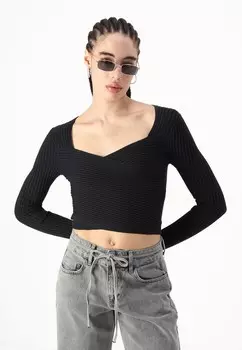 Топ с длинными рукавами Abercrombie & Fitch, черный