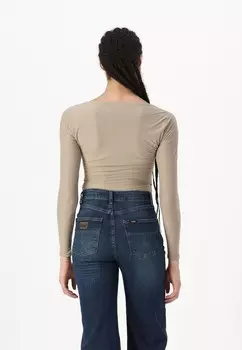 Топ с длинными рукавами Abercrombie & Fitch, коричневый