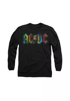 Топ с длинными рукавами AC DC TIE DYE LOGO Cotton Soul, черный