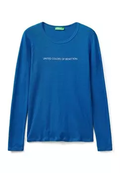 Топ с длинными рукавами AIR FORCE United Colors of Benetton, синий