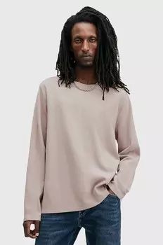 Топ с длинными рукавами AllSaints из хлопка ROWE, бежевый