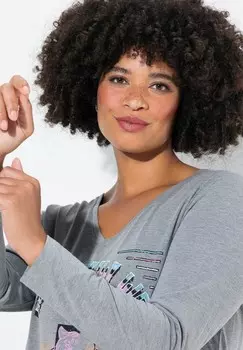 Топ с длинными рукавами Angel of Style, цвет Mottled Anthracite