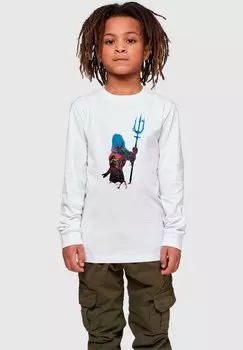 Топ с длинными рукавами AQUAMAN-BATTLE SILHOUETTE ABSOLUTE CULT, цвет white