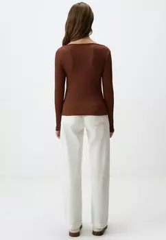 Топ с длинными рукавами ASYMMETRIC NECKLINE Jimmy Key, коричневый