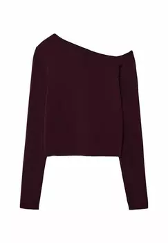 Топ с длинными рукавами ASYMMETRIC SEAMLESS Stradivarius, Бордо