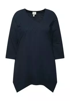 Топ с длинными рукавами ASYMMETRIC Ulla Popken, темно-синий