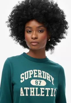 Топ с длинными рукавами ATHLETIC ESSENTIALS RINGER SLIM Superdry, зеленый