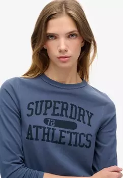 Топ с длинными рукавами ATHLETIC ESSENTIALS RINGER SLIM Superdry, синий