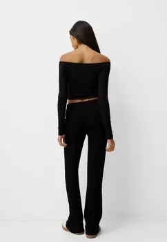 Топ с длинными рукавами Bershka, черный