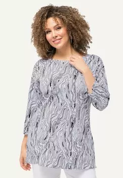 Топ с длинными рукавами BOAT NECK ABSTRACT 3/4 SLEEVE TEE Ulla Popken, белый