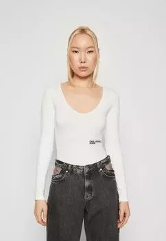 Топ с длинными рукавами BODY Karl Lagerfeld Jeans, белый