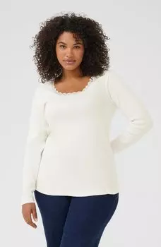 Топ с длинными рукавами BRITT Kaffe Curve, молочный