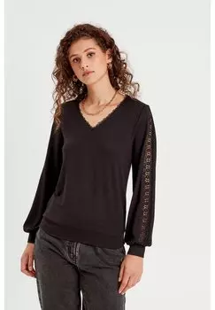 Топ с длинными рукавами Cache Cache, черный