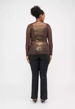 Топ с длинными рукавами CARVICKY LEO SHINY BOAT ONLY Carmakoma, темно-коричневый