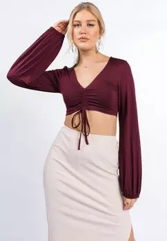 Топ с длинными рукавами Chekani, темно-красный