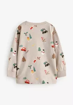 Топ с длинными рукавами CHRISTMAS REGULAR FIT Next, бежевый