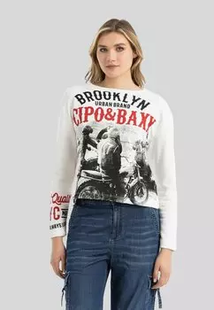 Топ с длинными рукавами Cipo & Baxx, белый