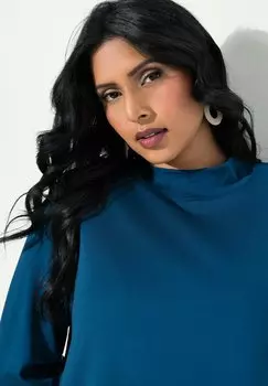 Топ с длинными рукавами CLASSIC STEHKRAGEN 3/4-ARM Ulla Popken, синий