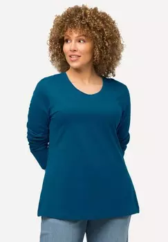 Топ с длинными рукавами COL ROND Ulla Popken, светло-голубой