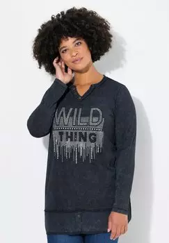 Топ с длинными рукавами COMFORT FIT WILD THING PRINT LANGARM Angel of Style, серый