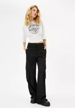 Топ с длинными рукавами CORSET DETAIL CREW NECK Koton, бежевый