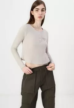 Топ с длинными рукавами COZY LOGO HENLEY Hollister Co., бежевый