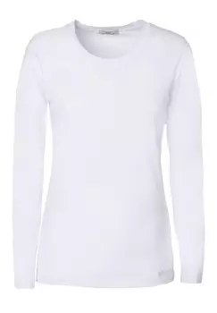 Топ с длинными рукавами CREW-NECK BASIC TEE INFLUENCER, молочный