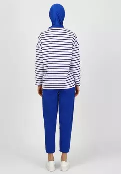 Топ с длинными рукавами CREW NECK Modanisa, темно-синий