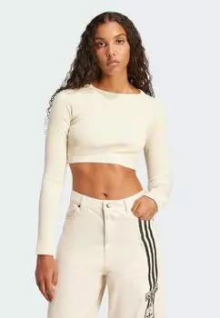Топ с длинными рукавами CROP adidas Originals, молочный