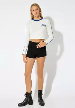 Топ с длинными рукавами CROP Koton, белый