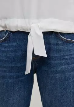 Топ с длинными рукавами CROPPED comma casual identity, белый