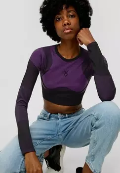 Топ с длинными рукавами CROPPED QS, фиолетовый