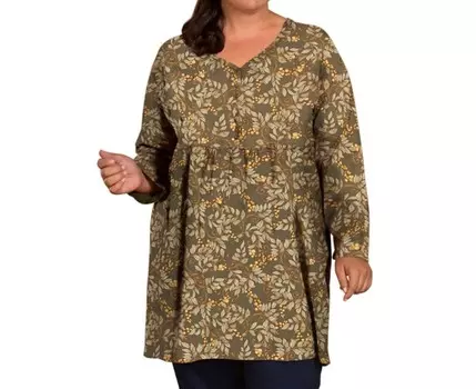 Топ с длинными рукавами Des Fleurs Babydoll - Plus In Autumn Grape Vine On The Plus Side