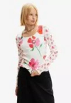 Топ с длинными рукавами Desigual, белый