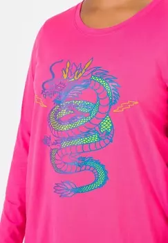 Топ с длинными рукавами DRAGON PATTERN Angel of Style, розовый