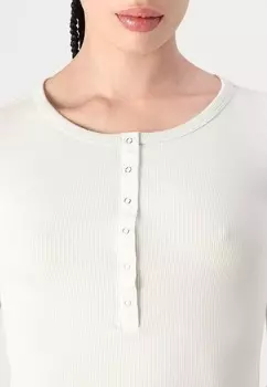 Топ с длинными рукавами DRAKE POPPER HENLEY BDG Urban Outfitters, кремовый