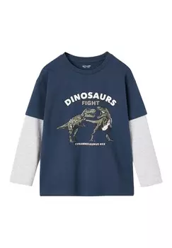 Топ с длинными рукавами EFFET DOUBLES MANCHES Vertbaudet, синий