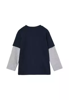 Топ с длинными рукавами EFFET DOUBLES MANCHES Vertbaudet, темно-синий