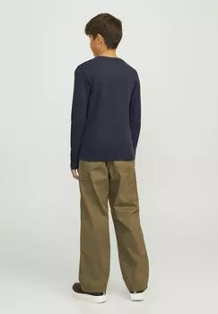 Топ с длинными рукавами EINFARBIG Jack & Jones, темно-синий