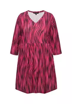 Топ с длинными рукавами EMPIRE V-NECK SWING Ulla Popken, красный