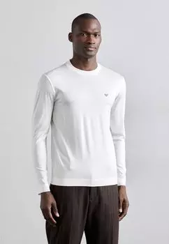 Топ с длинными рукавами Emporio Armani, молочный