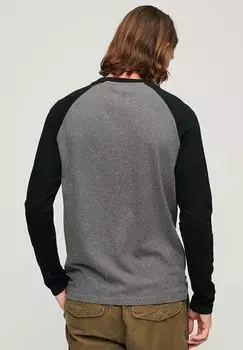 Топ с длинными рукавами ESSENTIAL BASEBALL Superdry, цвет rich charcoal marl black