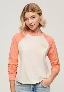 Топ с длинными рукавами ESSENTIAL LOGO Superdry, цвет fusion coral light oat marl