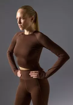 Топ с длинными рукавами Even&Odd active, коричневый