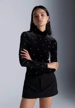 Топ с длинными рукавами Even&Odd, черный