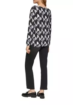 Топ с длинными рукавами FLIESSENDES MIT U-BOOT-AUSSCHNITT s.Oliver, антрацит