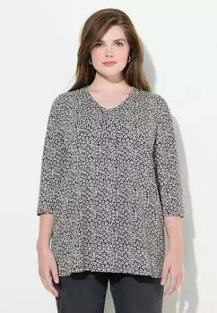 Топ с длинными рукавами FLORAL 3/4 SLEEVE TEE Ulla Popken, черный