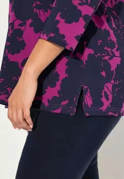 Топ с длинными рукавами FLORAL SILHOUETTE 3/4 SLEEVE Ulla Popken, розовый